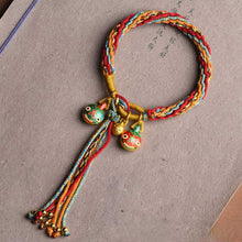 Load image into Gallery viewer, Handwoven Tibetan Style Cotton Rope Reincarnation Jewelry Bracelet Swallowing Gold Beast Hand Rope Bracelet