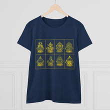 Load image into Gallery viewer, New Eight Tibetan Treasures Printing Women's Midweight Cotton Tee