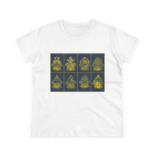 Load image into Gallery viewer, New Eight Tibetan Treasures Printing Women's Midweight Cotton Tee
