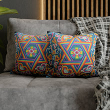 Load image into Gallery viewer, Tibetan Tradition Pattern Printing Spun Polyester Square Pillow Case