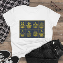Load image into Gallery viewer, New Eight Tibetan Treasures Printing Women's Midweight Cotton Tee