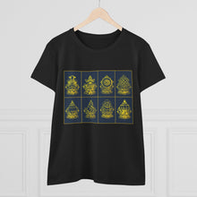 Load image into Gallery viewer, New Eight Tibetan Treasures Printing Women's Midweight Cotton Tee