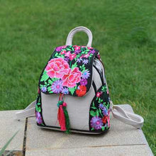 Load image into Gallery viewer, Ethnic Style New Fashion Linen Embroidery Bag Canvas Backpack Fashion Versatile Schoolbag Women's Small Backpack