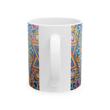 Load image into Gallery viewer, Vibrant Star Pattern Ceramic Mug - 11oz & 15oz Coffee Cup