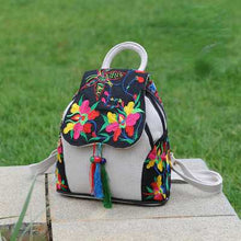 Load image into Gallery viewer, Ethnic Style New Fashion Linen Embroidery Bag Canvas Backpack Fashion Versatile Schoolbag Women's Small Backpack