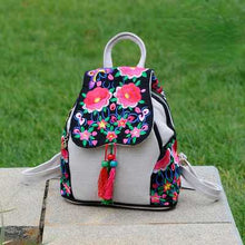Load image into Gallery viewer, Ethnic Style New Fashion Linen Embroidery Bag Canvas Backpack Fashion Versatile Schoolbag Women's Small Backpack