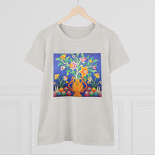 Load image into Gallery viewer, Tibetan Culture Bottle Flower T-shirt with Tibetan Totem design