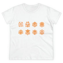 Load image into Gallery viewer, Eight Tibetan Treasures Printing Women's Midweight Cotton Tee