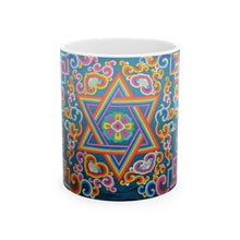 Load image into Gallery viewer, Vibrant Star Pattern Ceramic Mug - 11oz & 15oz Coffee Cup