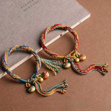 Load image into Gallery viewer, Handwoven Tibetan Style Cotton Rope Reincarnation Jewelry Bracelet Swallowing Gold Beast Hand Rope Bracelet
