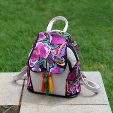 Load image into Gallery viewer, Ethnic Style New Fashion Linen Embroidery Bag Canvas Backpack Fashion Versatile Schoolbag Women's Small Backpack