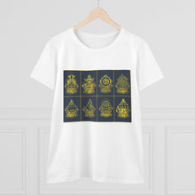 Load image into Gallery viewer, New Eight Tibetan Treasures Printing Women's Midweight Cotton Tee