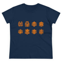 Load image into Gallery viewer, Eight Tibetan Treasures Printing Women's Midweight Cotton Tee