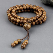 Load image into Gallery viewer, Vintage 108 Wooden Beads Bracelets 6mm Women Men Elastic Beaded Long Necklace Fashion Buddhist Prayer Yoga Jewelry Handmade Gift