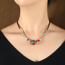 Load image into Gallery viewer, Retro Tibetan Nepalese Bead Necklace Ethnic Style Woven Collar Chain