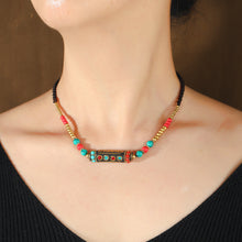 Load image into Gallery viewer, Retro Tibetan Nepalese Bead Necklace Ethnic Style Woven Collar Chain