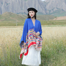 Load image into Gallery viewer, Tibetan Great Retro Totem Red Warm Outer Shawl Women's Scarf Autumn and Winter Cloak Big Cloak