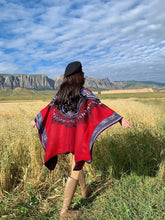 Load image into Gallery viewer, Tibetan Great Retro Totem Red Warm Outer Shawl Women's Scarf Autumn and Winter Cloak Big Cloak