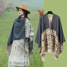 Load image into Gallery viewer, Tibetan Great Retro Totem Red Warm Outer Shawl Women's Scarf Autumn and Winter Cloak Big Cloak