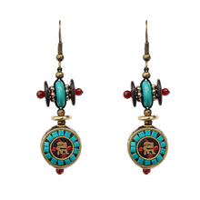 Load image into Gallery viewer, Vintage Niche Design, Nepali Exotic Tibetan Style Earrings, Feminine Simplicity, Ethnic Style Personality Handmade Earrings