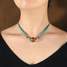 Load image into Gallery viewer, Retro Tibetan Nepalese Bead Necklace Ethnic Style Woven Collar Chain