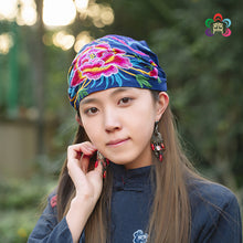 Load image into Gallery viewer, Ethnic Style Embroidered Headscarf Hat Elastic Hairband
