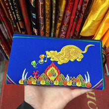 Load image into Gallery viewer, Tibetan Embroidered Canvas Wallet Large Capacity Double Layer Handheld Bag Card Bag Phone Bag Zipper Integrated Bag