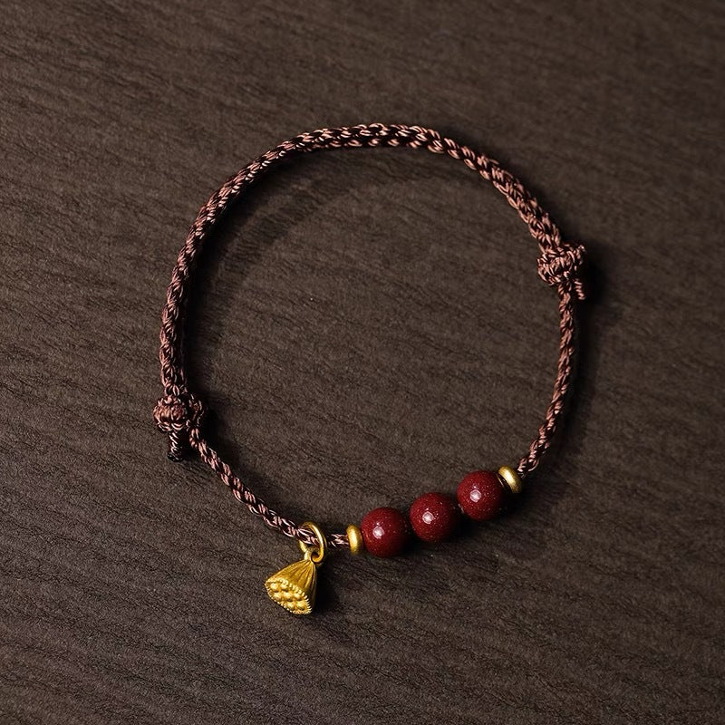 High content of raw ore, cinnabar, purple gold sand, bracelet, good