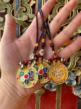 Load image into Gallery viewer, Tibetan Folk Talisman Ornament Colorful six-character mantra pendant Natal year keychain keychain