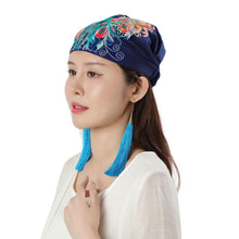 Load image into Gallery viewer, Ethnic Style Embroidered Headscarf Hat Elastic Hairband