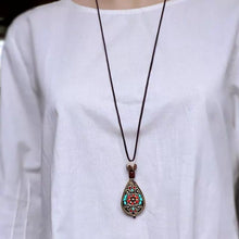 Load image into Gallery viewer, Popular Retro Ethnic Style Sweater Chain Women's Nepalese Pendant Style Long Versatile Simple Literary Accessories