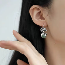Load image into Gallery viewer, S925 Silver Good Things Lianlian Round Bead Earrings Women's Niche Design Sense Ethnic Style Lotus Anti-Allergy Earrings