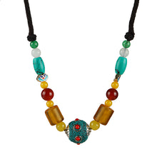 Load image into Gallery viewer, Vintage Handmade Ethnic Style Tibetan Short Necklace Feminine Personality Nepal Honey Wax Accessories Pendant Clavicle Chain