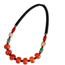 Load image into Gallery viewer, Classic Tibetan Red Blood Beeswax Old Wax Cake Necklace Abacus Bead Collarbone Chain Men's and Women's Ethnic Style Retro Neck Jewelry