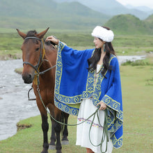 Load image into Gallery viewer, Tibetan Great Retro Totem Red Warm Outer Shawl Women's Scarf Autumn and Winter Cloak Big Cloak