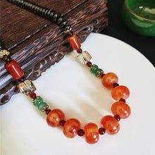 Load image into Gallery viewer, Classic Tibetan Red Blood Beeswax Old Wax Cake Necklace Abacus Bead Collarbone Chain Men's and Women's Ethnic Style Retro Neck Jewelry