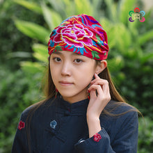 Load image into Gallery viewer, Ethnic Style Embroidered Headscarf Hat Elastic Hairband