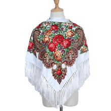 Load image into Gallery viewer, Retro Printed Scarf Winter Boho Shawl Autumn And Winter Warm Cotton Russian Women'S Shawl Ethnic Style Tassel Scarf Shawl 1pc