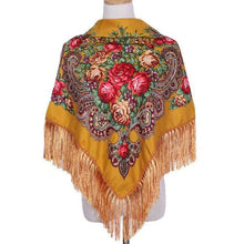 Load image into Gallery viewer, Retro Printed Scarf Winter Boho Shawl Autumn And Winter Warm Cotton Russian Women'S Shawl Ethnic Style Tassel Scarf Shawl 1pc