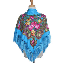 Load image into Gallery viewer, Retro Printed Scarf Winter Boho Shawl Autumn And Winter Warm Cotton Russian Women'S Shawl Ethnic Style Tassel Scarf Shawl 1pc