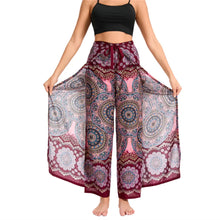 Load image into Gallery viewer, Women's Boho Palazzo Pants Wide Leg Yoga Wrap Tie Up Waistband Beach Cover Up Trousers Rayon Soft Breathable Loose Pants