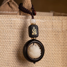 Load image into Gallery viewer, New Buddhism Lotus Flower Keychain Accessories Wooden Buddha Lucky Beads Keyring Pendant Car Bag Key Chain Buddhist Gift