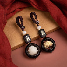 Load image into Gallery viewer, New Buddhism Lotus Flower Keychain Accessories Wooden Buddha Lucky Beads Keyring Pendant Car Bag Key Chain Buddhist Gift