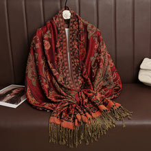 Load image into Gallery viewer, Luxury Brand Autumn Cashmere Pashmina Shawl Lady Wrap Warm Winter Scarves Design Print Female Foulard Cotton Stoles Scarf 2023