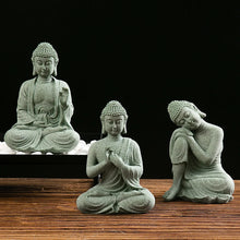 Load image into Gallery viewer, Garden Buddha Stone Statue Mini Buddhist Monks Buddha Sculpture Ornaments Household Craft Ornament for Office Garden Decor