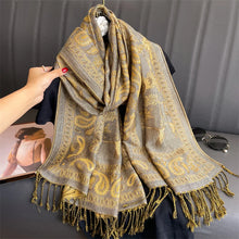 Load image into Gallery viewer, Luxury Brand Autumn Cashmere Pashmina Shawl Lady Wrap Warm Winter Scarves Design Print Female Foulard Cotton Stoles Scarf 2023