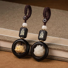 Load image into Gallery viewer, New Buddhism Lotus Flower Keychain Accessories Wooden Buddha Lucky Beads Keyring Pendant Car Bag Key Chain Buddhist Gift