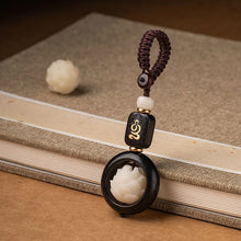 Load image into Gallery viewer, New Buddhism Lotus Flower Keychain Accessories Wooden Buddha Lucky Beads Keyring Pendant Car Bag Key Chain Buddhist Gift
