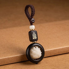 Load image into Gallery viewer, New Buddhism Lotus Flower Keychain Accessories Wooden Buddha Lucky Beads Keyring Pendant Car Bag Key Chain Buddhist Gift