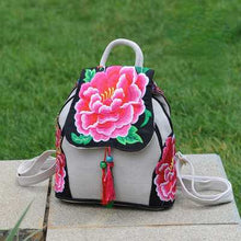 Load image into Gallery viewer, Ethnic Style New Fashion Linen Embroidery Bag Canvas Backpack Fashion Versatile Schoolbag Women's Small Backpack